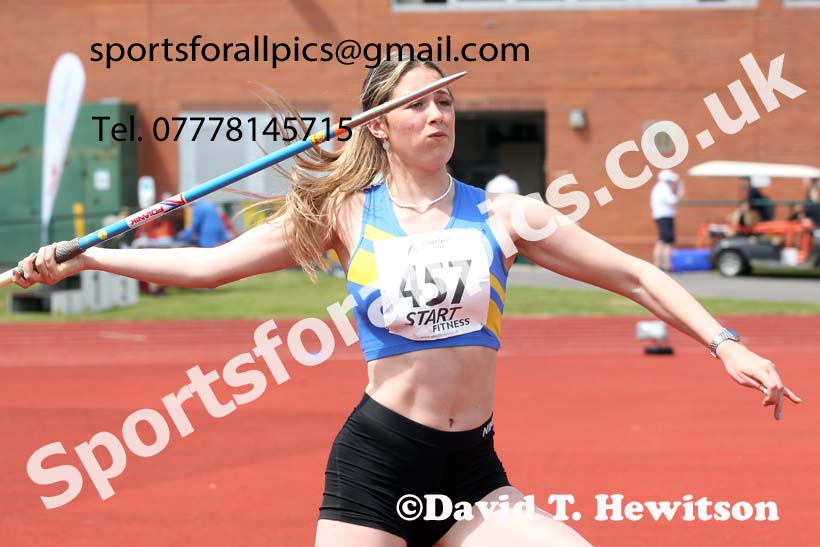 Womens under-20s javelin, 2021 Northern Senior and Under-20s Champs., Leigh. Photo: David T. Hewitson/Sports for All Pics